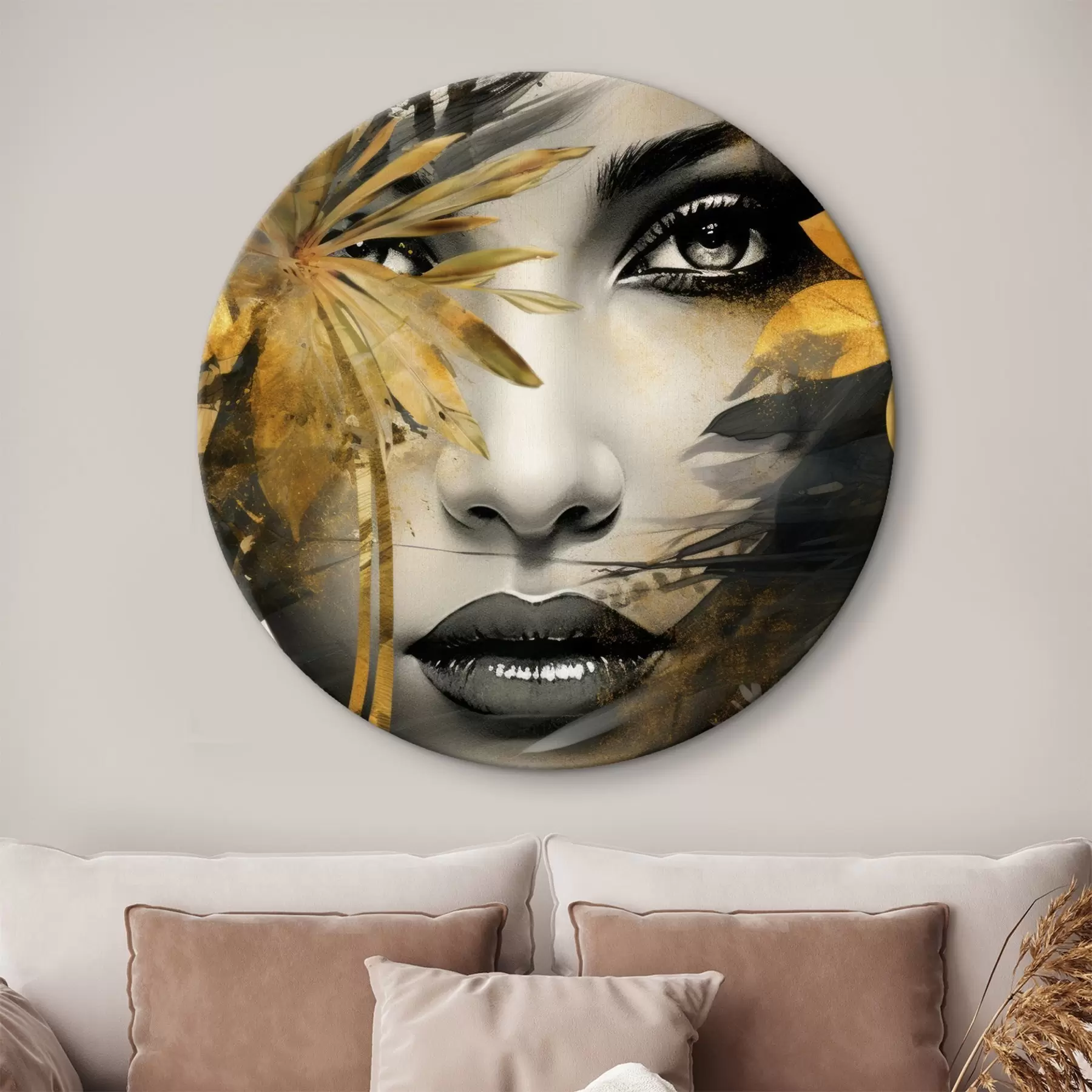 carta da parati Volto di ragazza in stile dipinto a mano nr. r43469