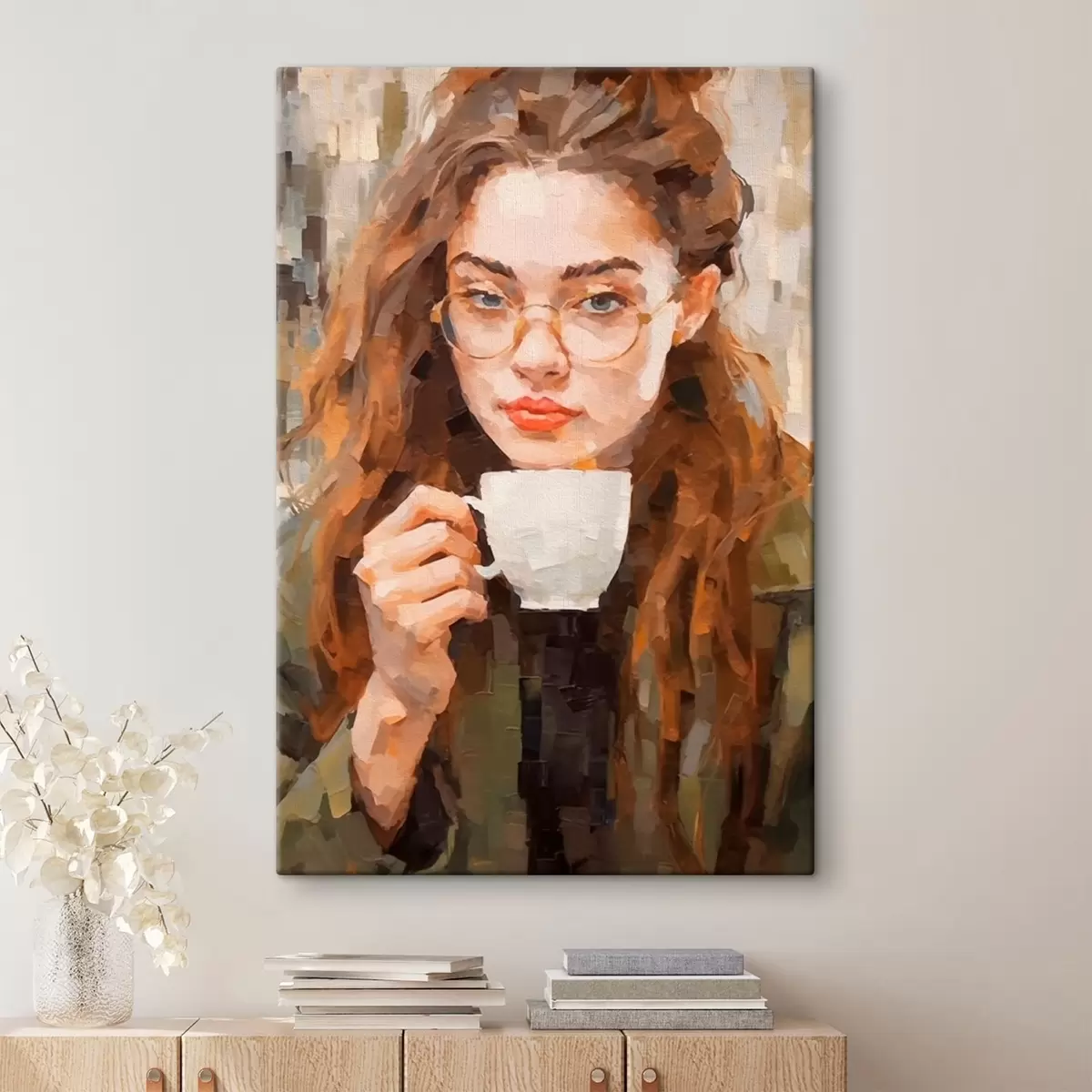 carta da parati Ragazza con una tazza di caffè nr. s43927