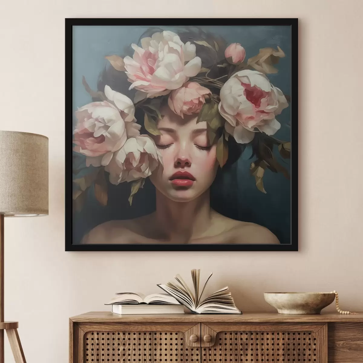 Poster Ragazza con corona di fiori f43250