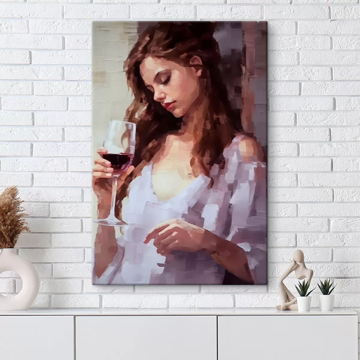 carta da parati Ragazza con un bicchiere di vino nr. s43940