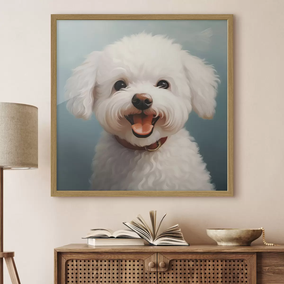 Poster Allegro cane bianco f43935