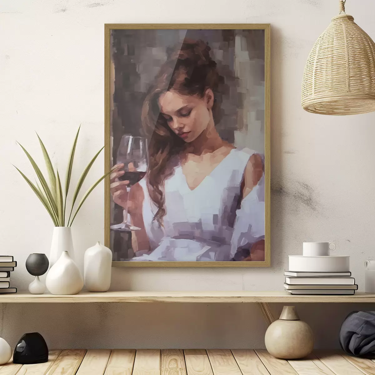 Poster Ragazza con bicchiere f43939