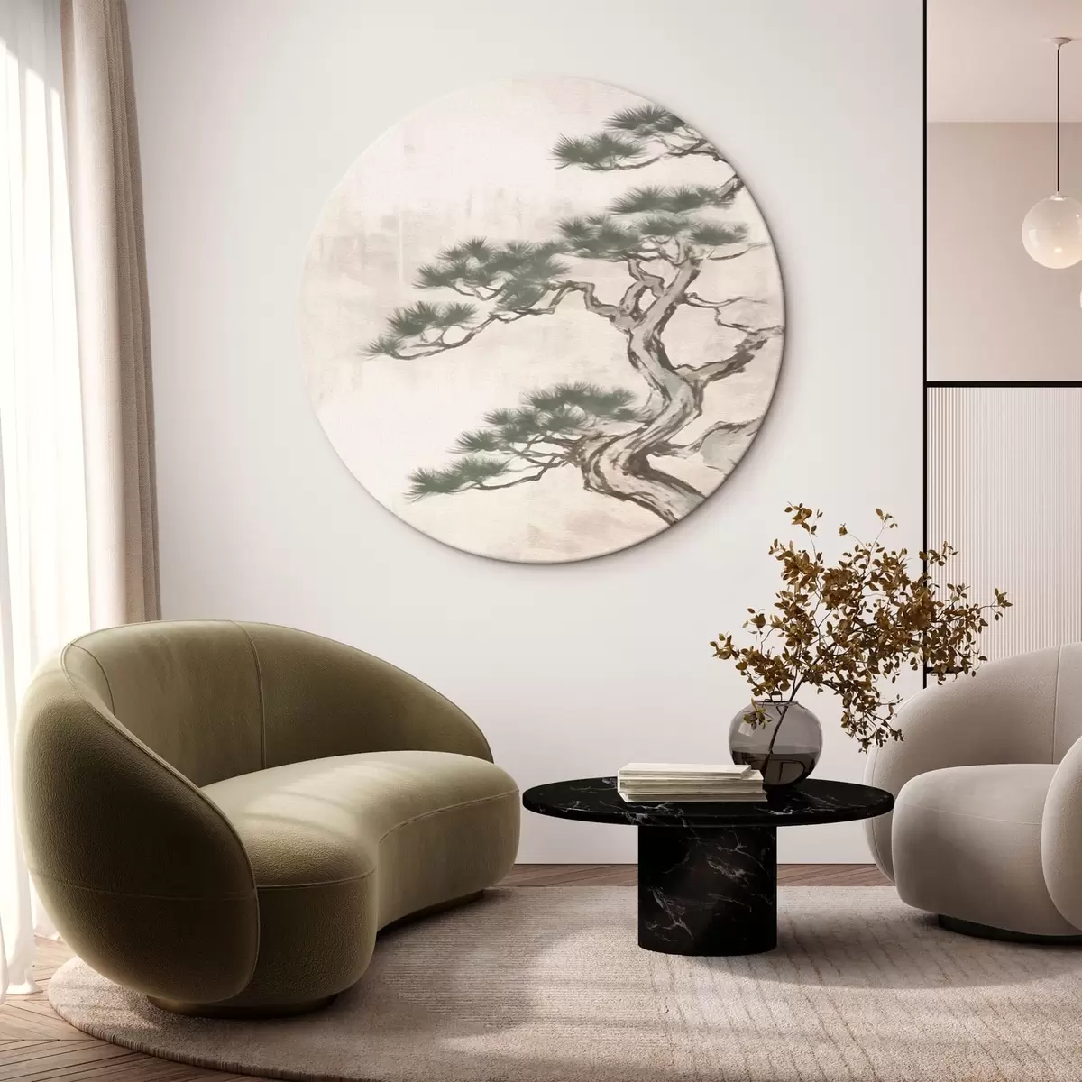 Quadri rotondi Bonsai giapponese r43238