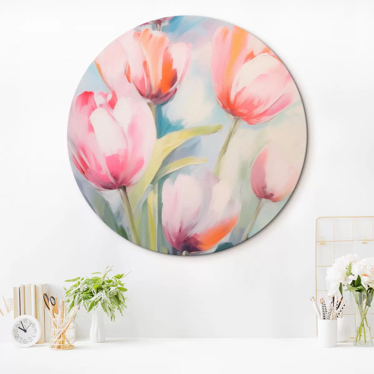 Quadri rotondi Fiori di tulipano r43477