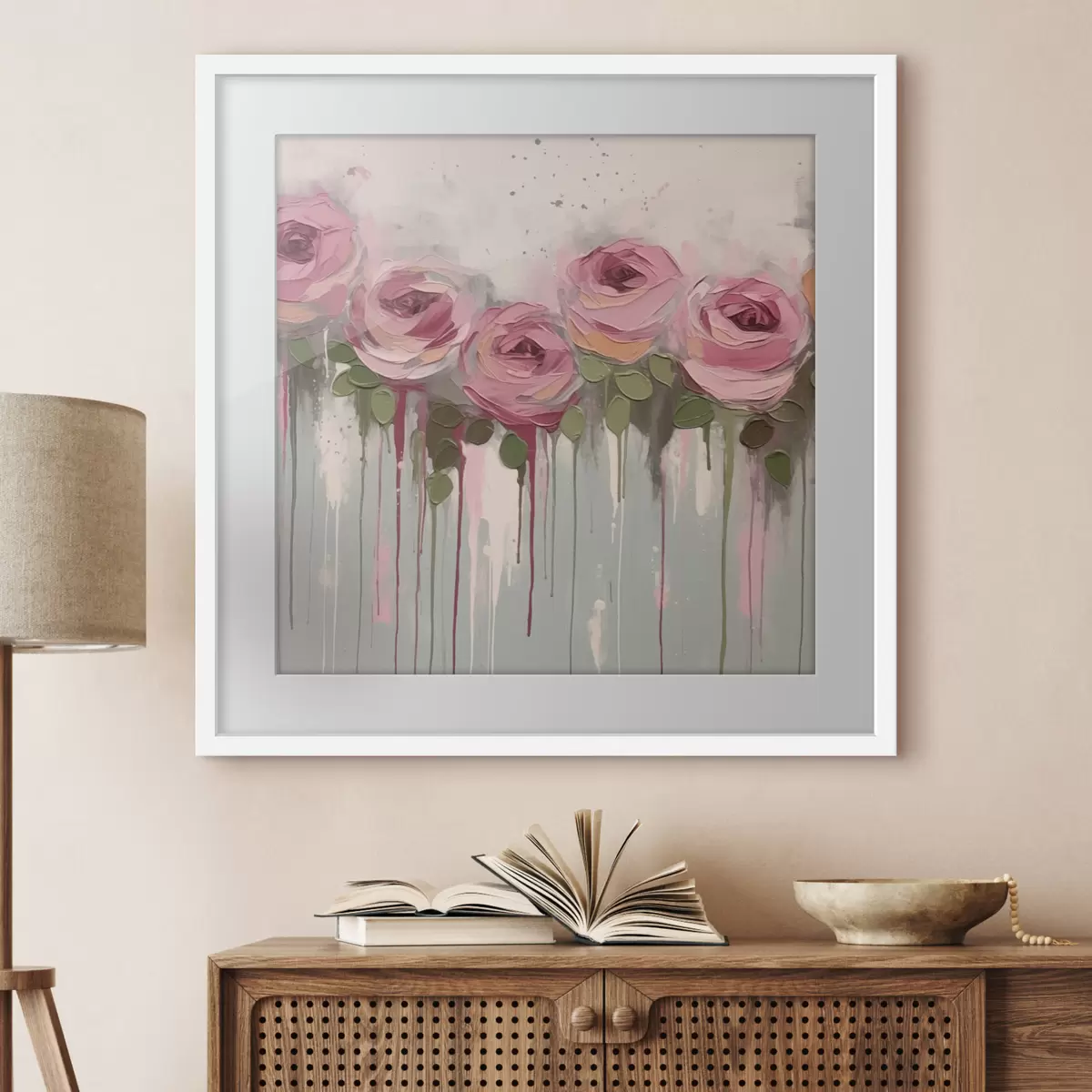 Poster Astrazione di fiori rosa f43934