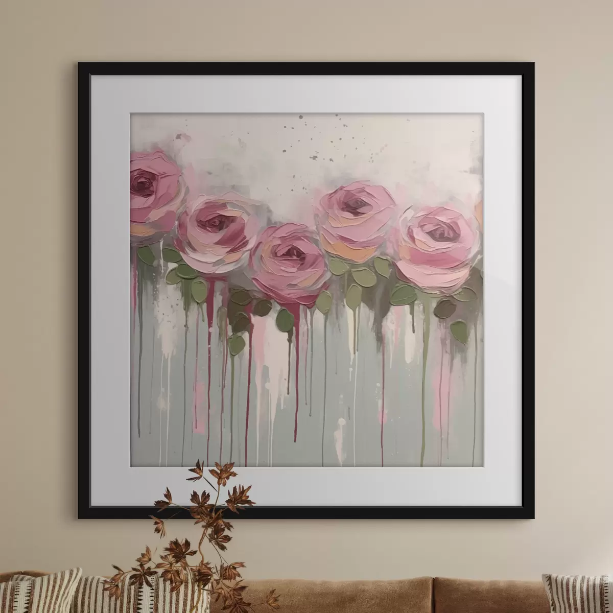 Poster Astrazione di fiori rosa f43934