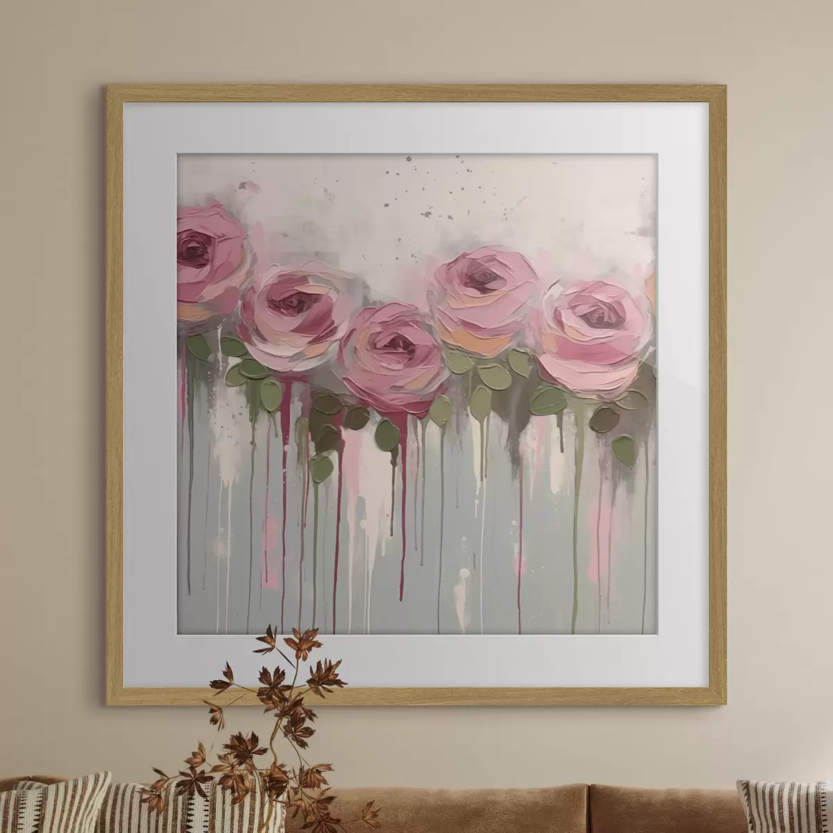 Poster Astrazione di fiori rosa f43934