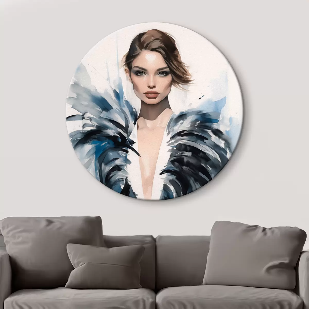 Quadri rotondi Moda ragazza alla moda r43492