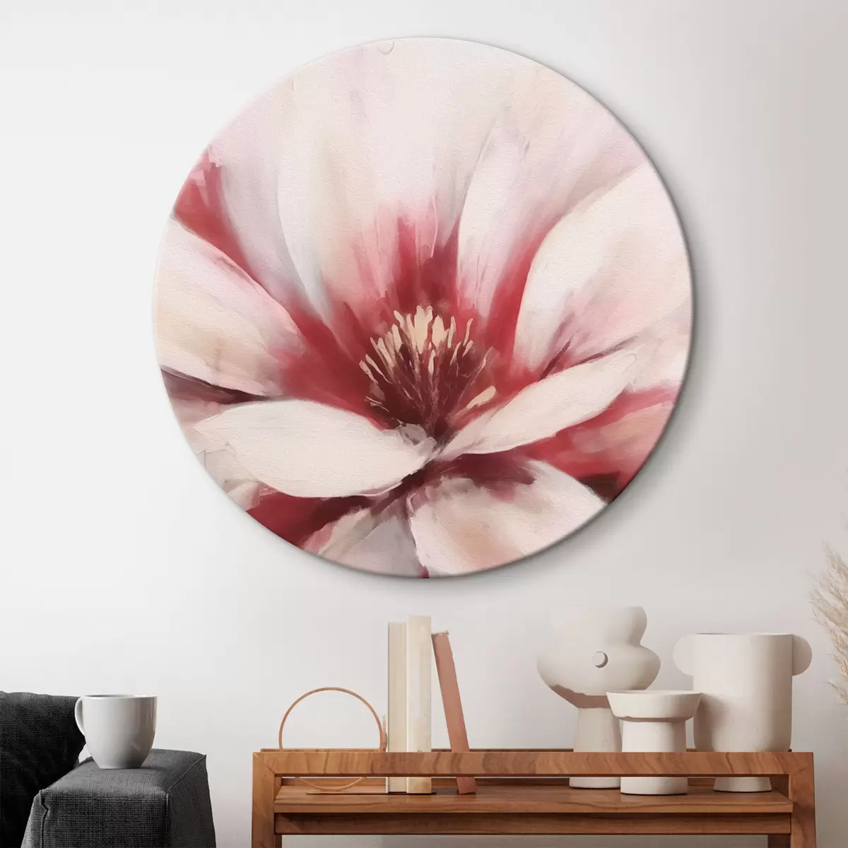 Quadri rotondi Fiore rosa r43486