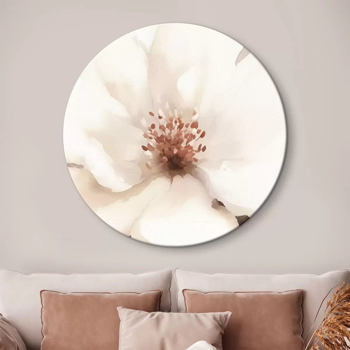 Quadri rotondi fiore bianco r43484