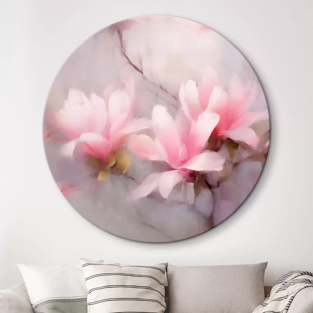 Quadri rotondi Magnolia rosa r43490