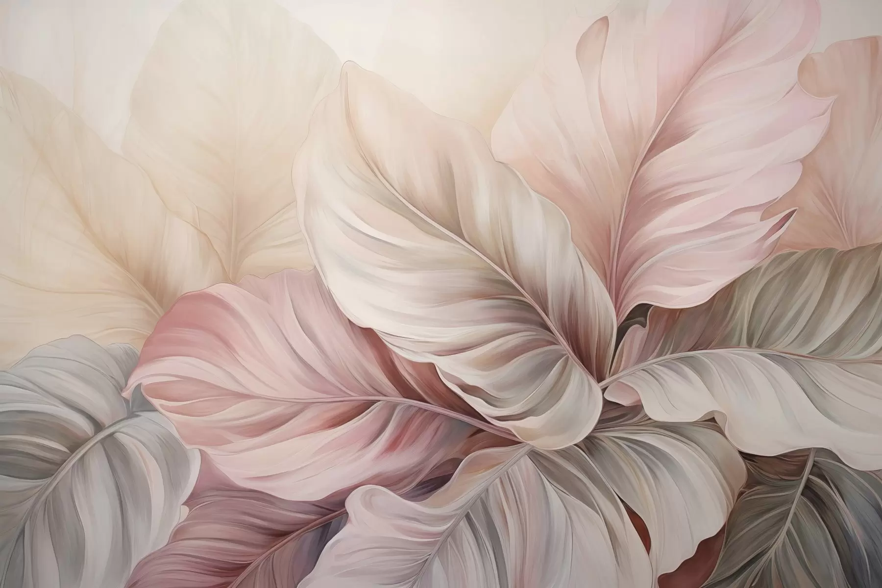 Carta da parati 3D Fiori Fogliame tropicale dai colori scintillanti n. w03597