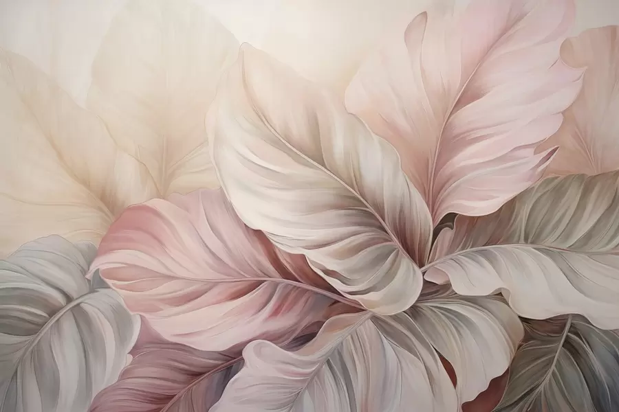 Carta da parati 3D Fiori Fogliame tropicale dai colori scintillanti n. w03597