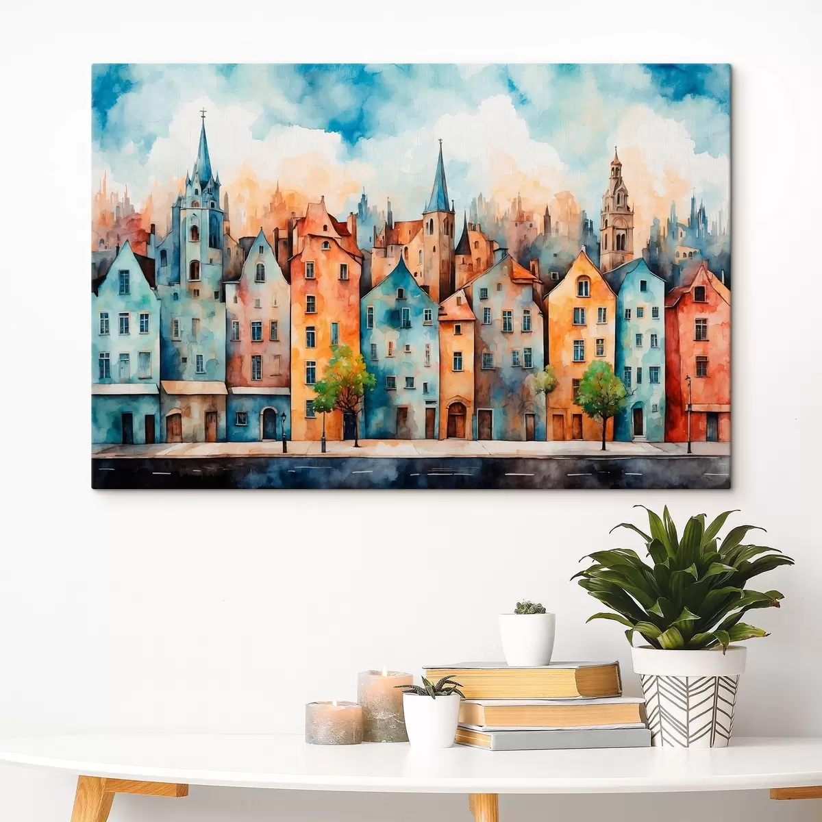 carta da parati Città europea in stile pittura ad acquerello nr. s43441