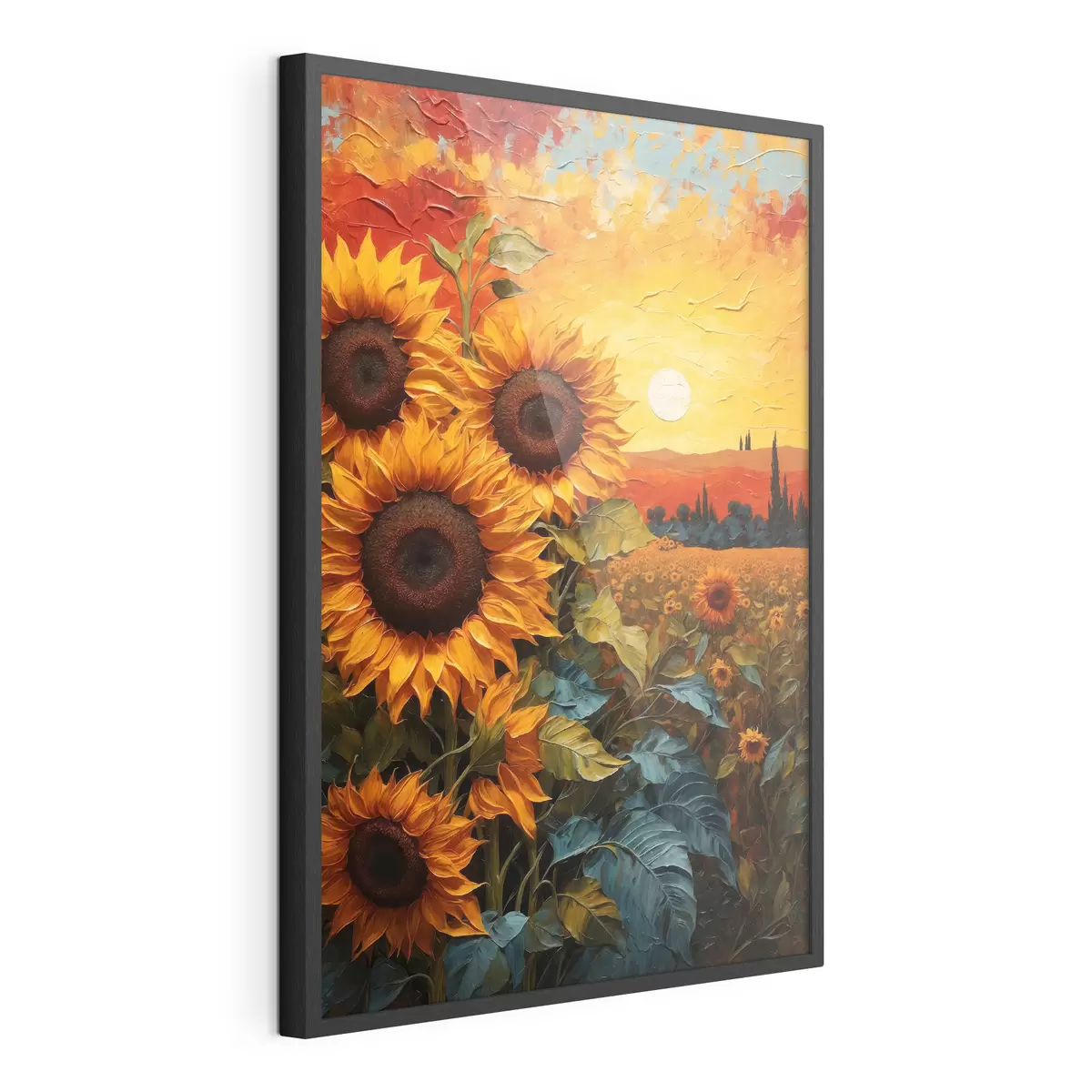 Poster Campo di girasoli al tramonto f43460