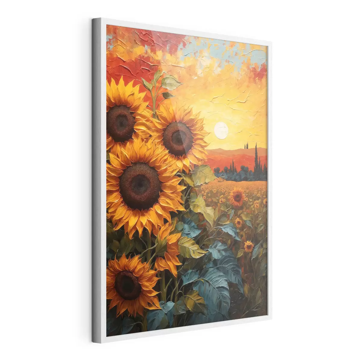 Poster Campo di girasoli al tramonto f43460