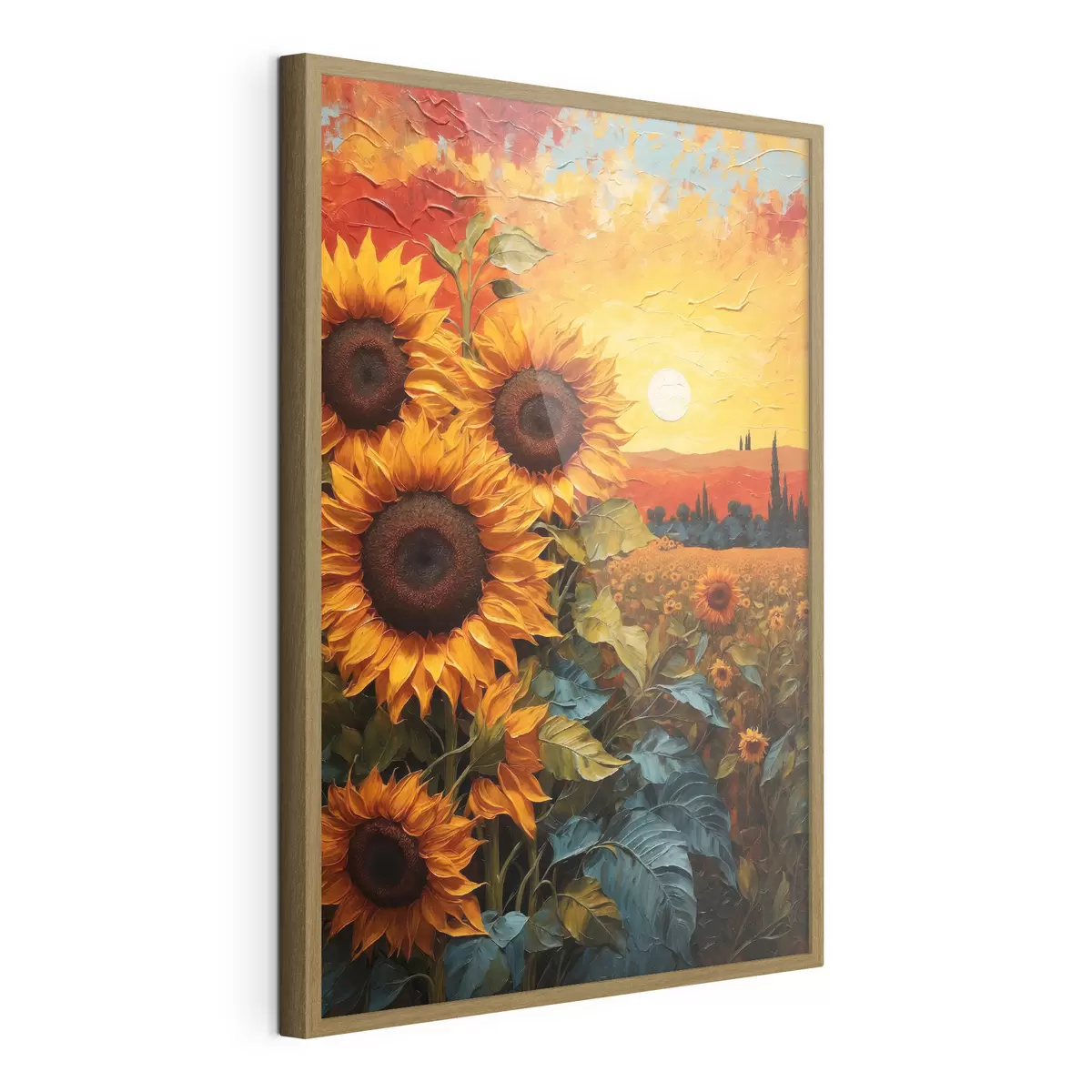 Poster Campo di girasoli al tramonto f43460