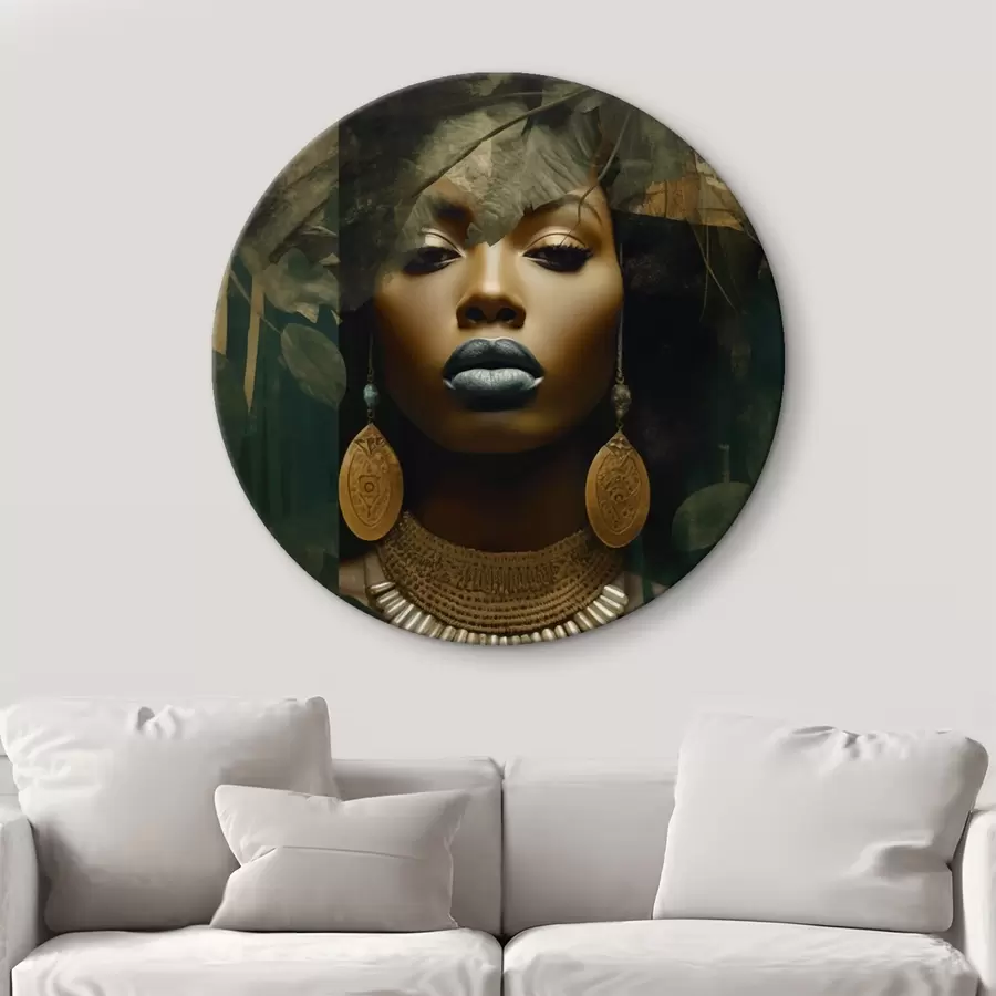 carta da parati Volto di ragazza su sfondo astratto di foresta nr. r43466