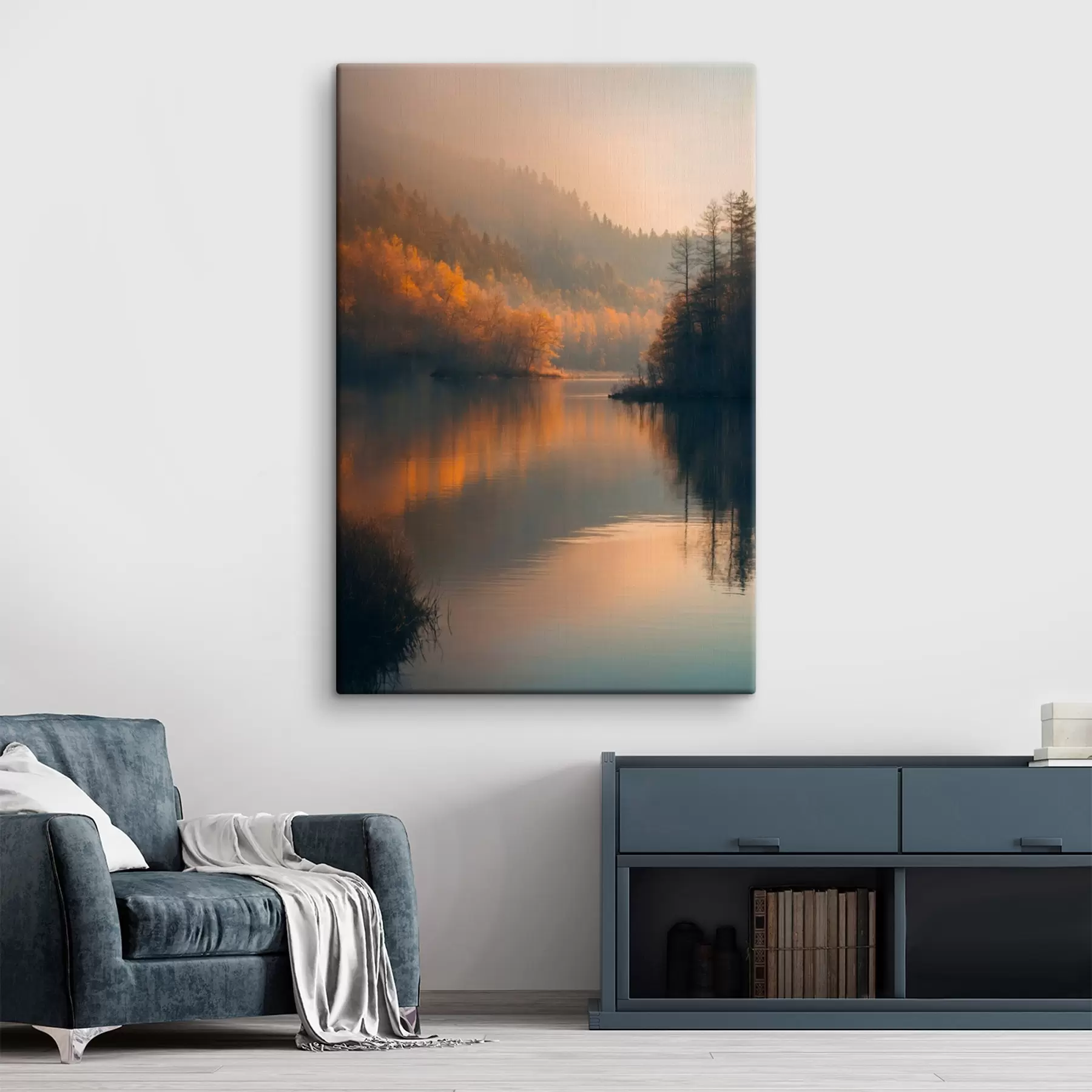 carta da parati Un lago in mezzo alla foresta nr. s43464