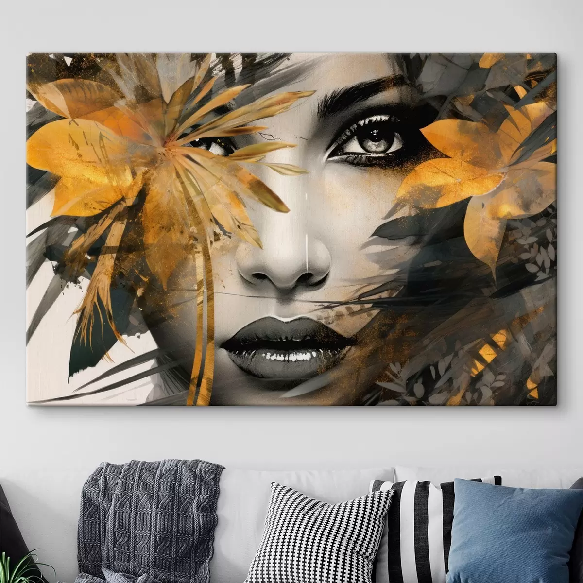 carta da parati Volto di ragazza in stile dipinto a mano nr. s43469