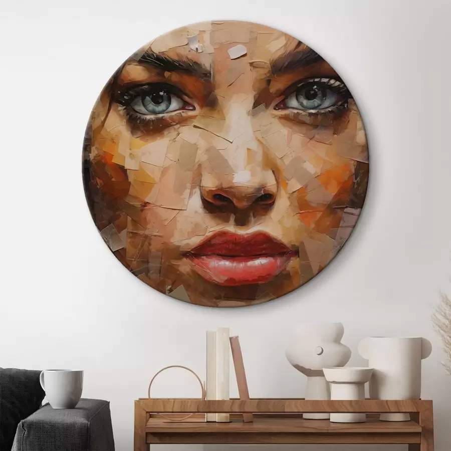 carta da parati Volto di ragazza fatto di giornali nr. r43467