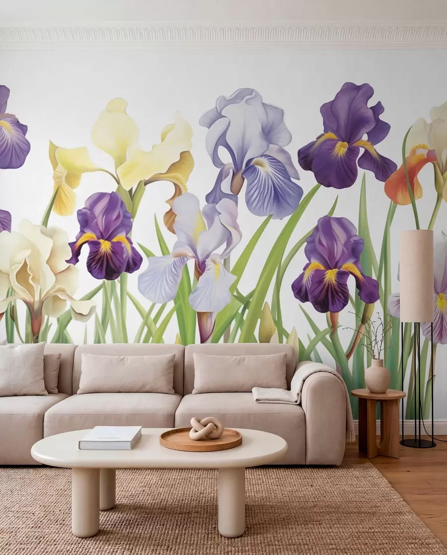 Carta da parati Floreale Fiori di iris n. w03641