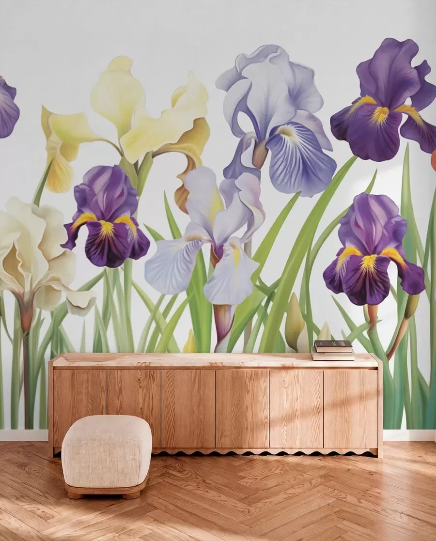 Carta da parati Floreale Fiori di iris n. w03641