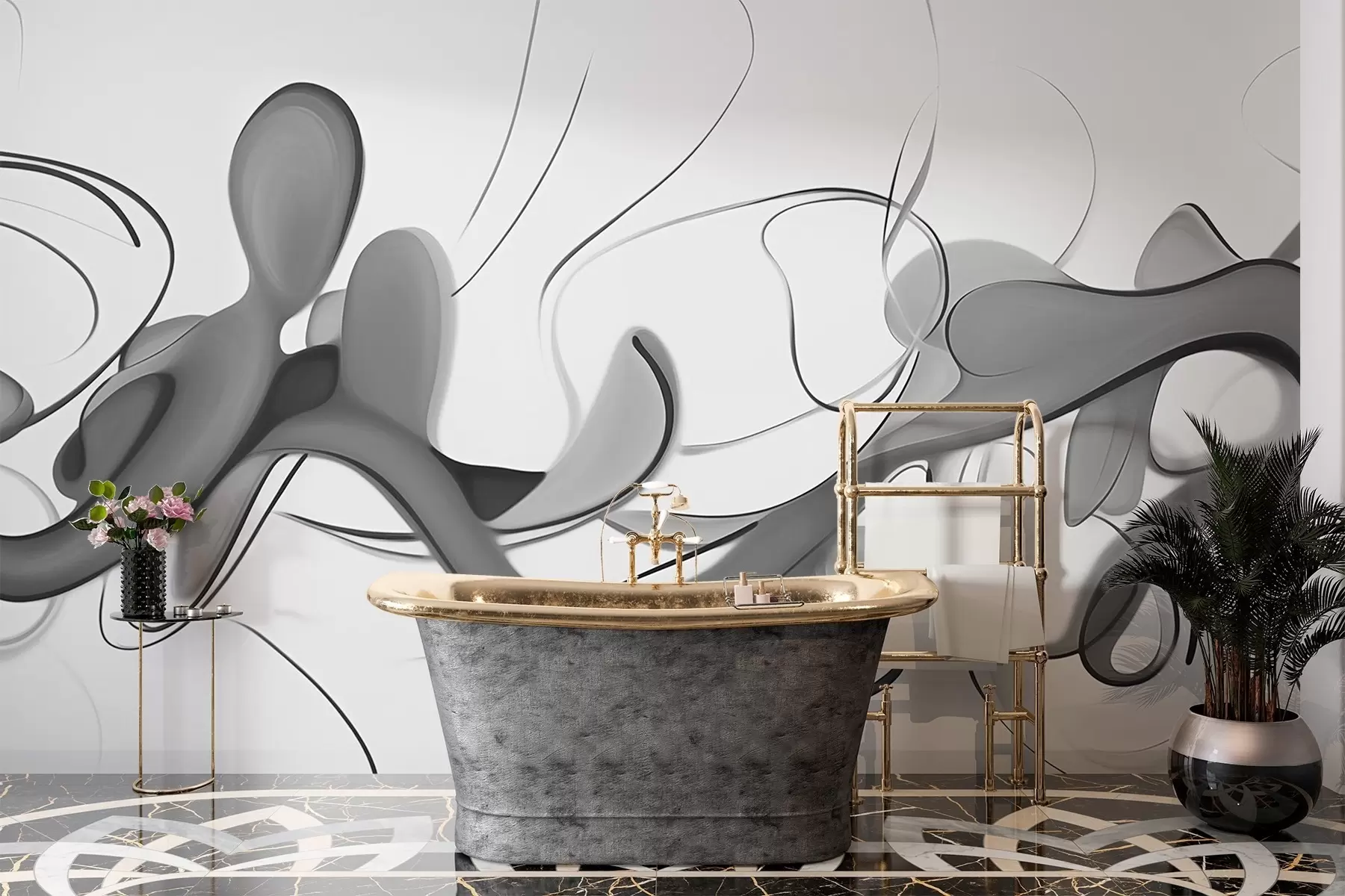 carta da parati Linea astratta minimalista nr. w03590v1