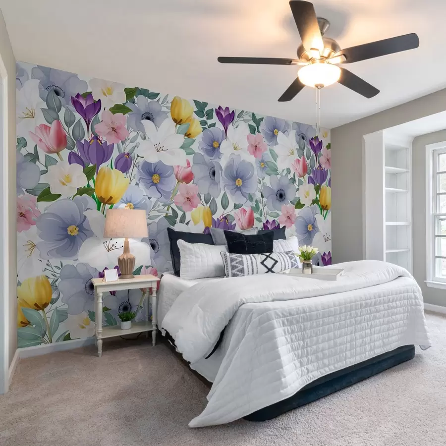 carta da parati parete fiorita nr. w03615