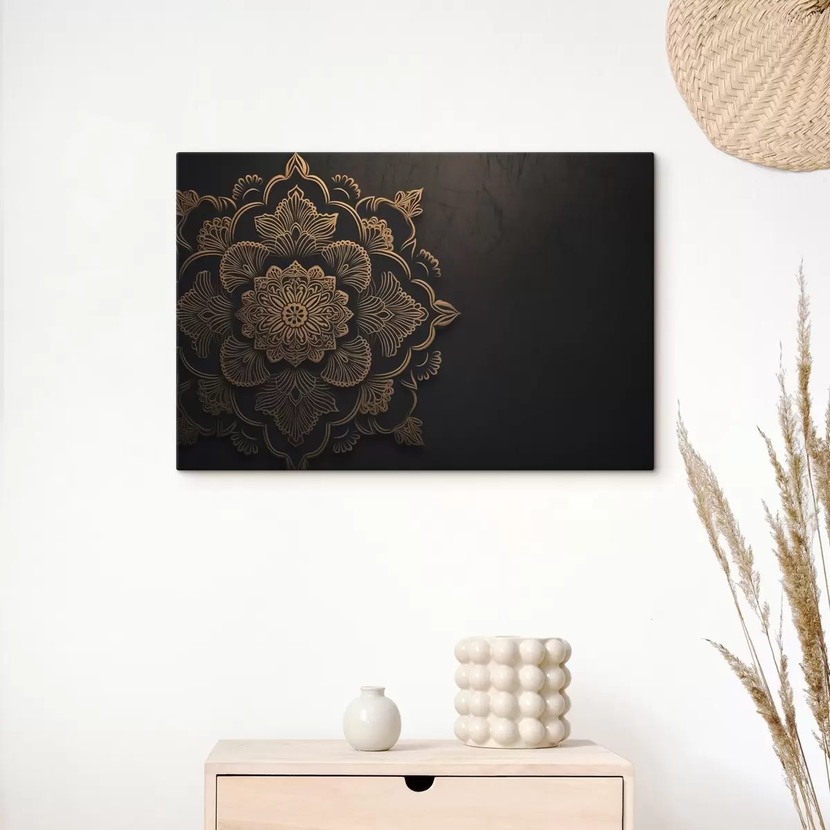 carta da parati Motivi gialli su sfondo nero nr. s43943