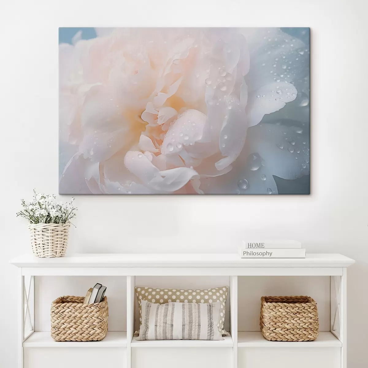 carta da parati Fiore bianco con rugiada nr. s43953