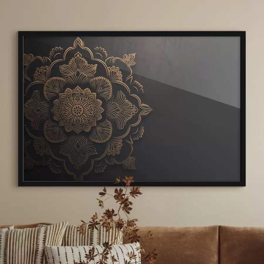 carta da parati Motivi gialli su sfondo nero nr. f43943