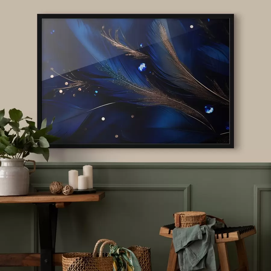 carta da parati Piume iperrealistiche blu nr. f43946