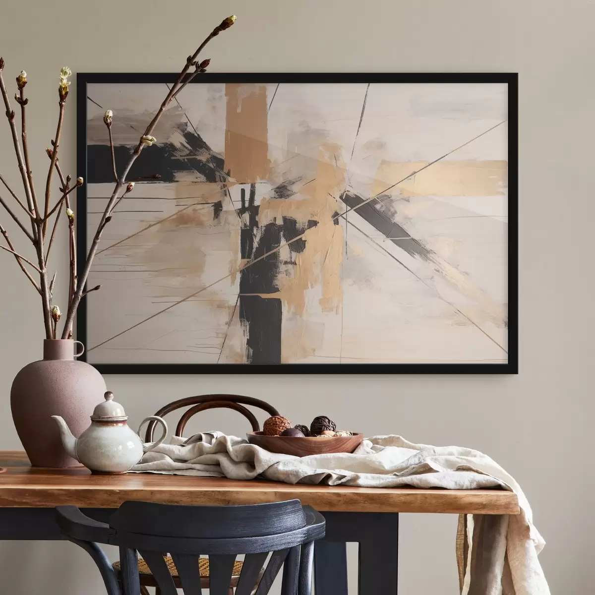 Poster Composizione astratta con linee incrociate f43987