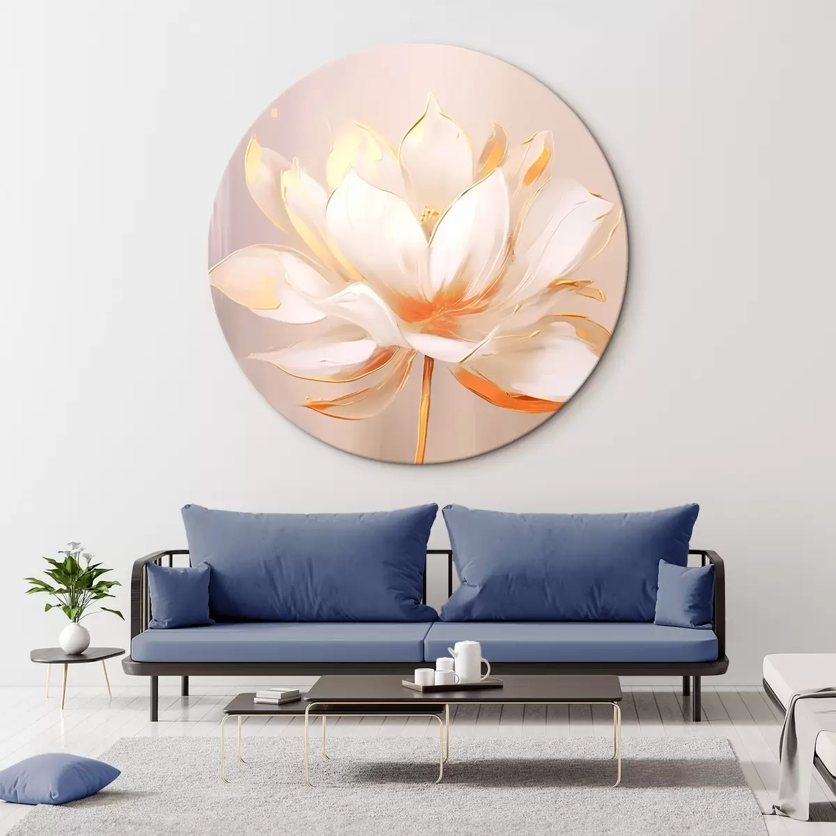Quadri rotondi Fiore elegante r43983