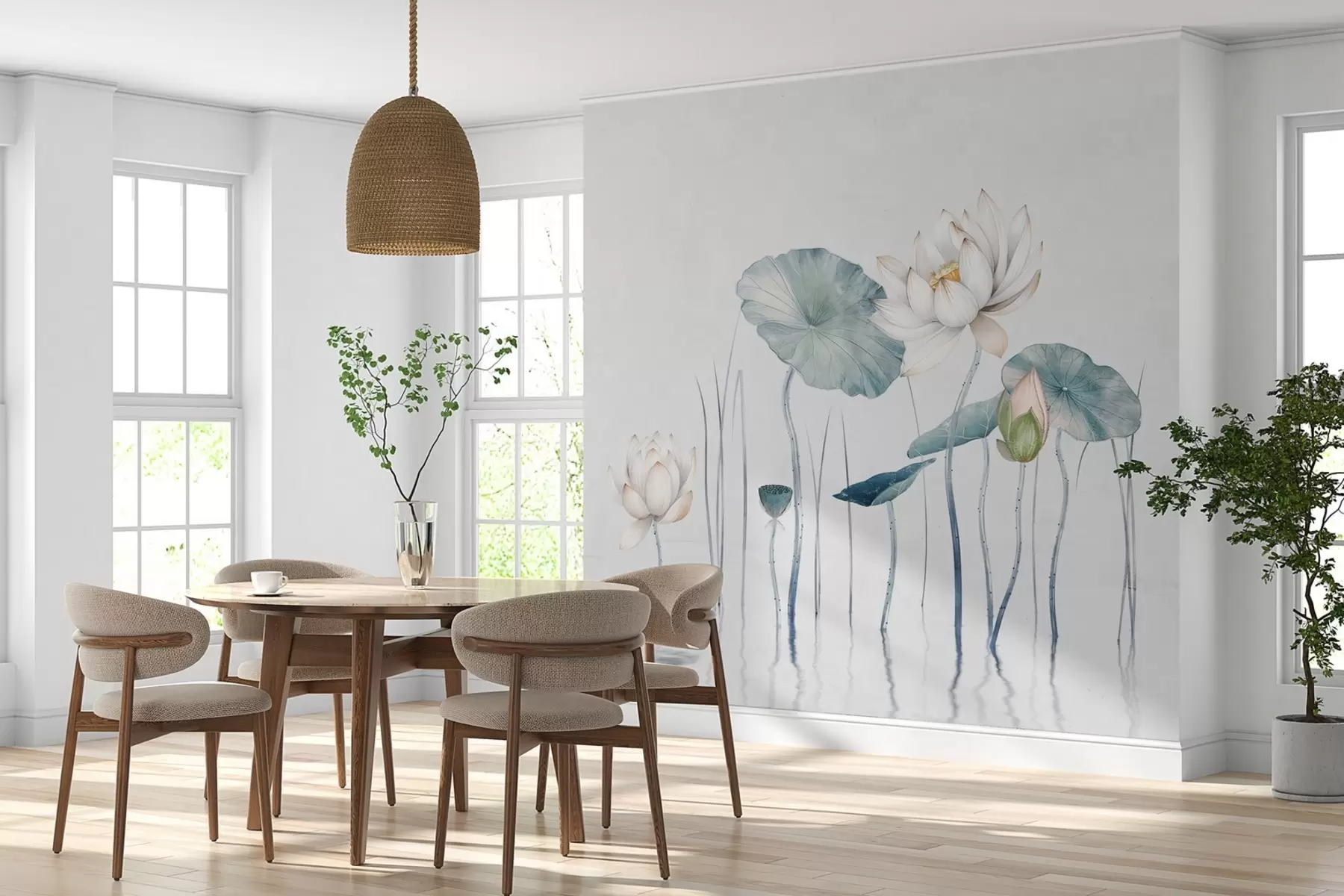 Carta da parati Floreale Loti nell'acqua n. w03701