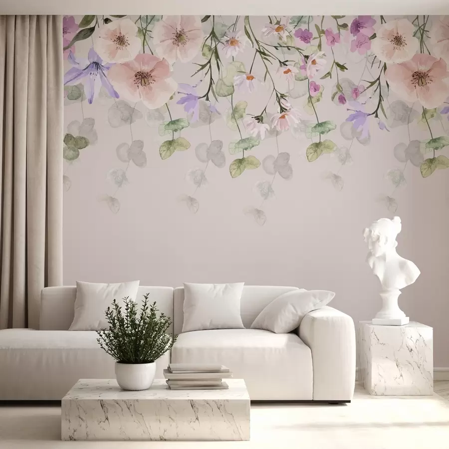 carta da parati Fiori e rami dall'alto nr. w03718