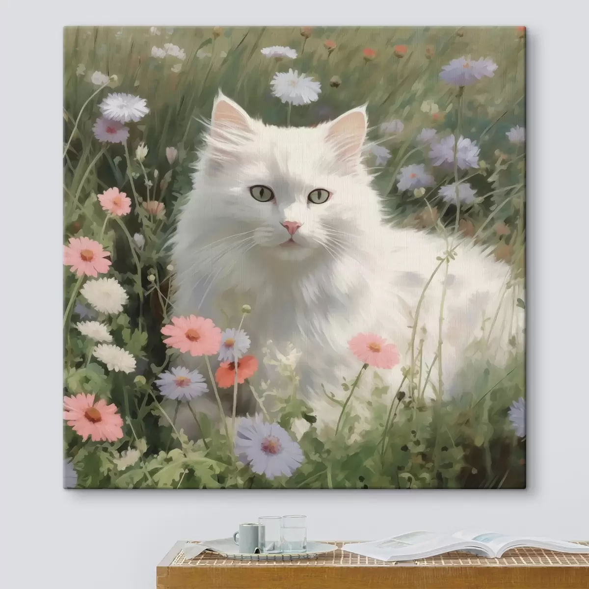 carta da parati Gatto tra i fiori nr. s44050