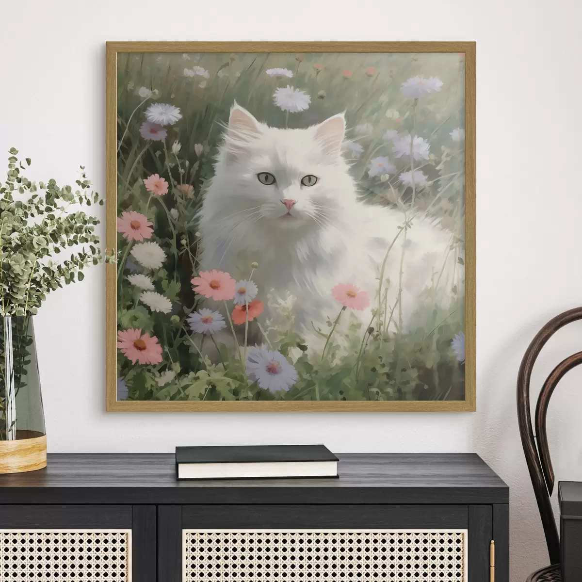 Poster Gatto tra i fiori f44050