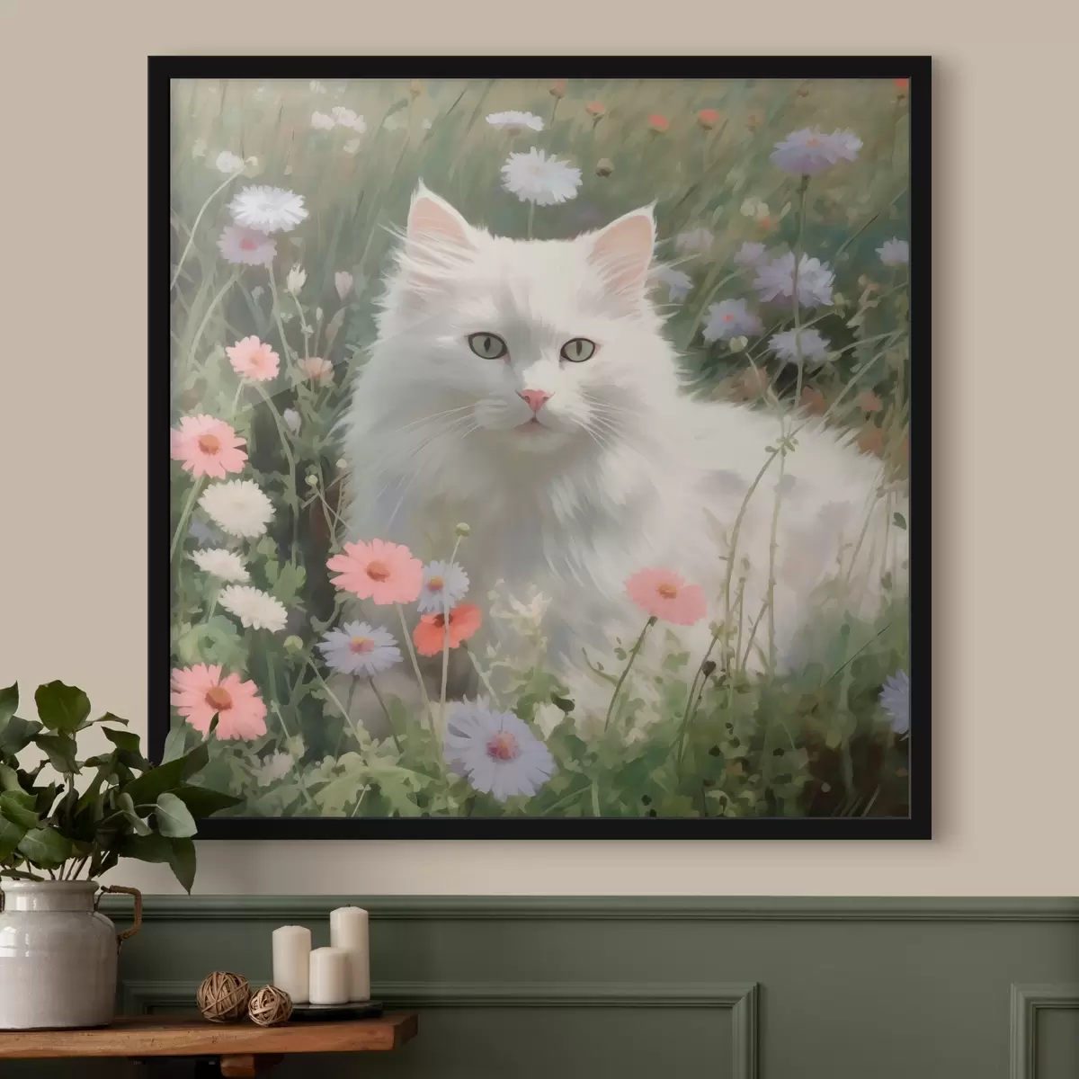 Poster Gatto tra i fiori f44050