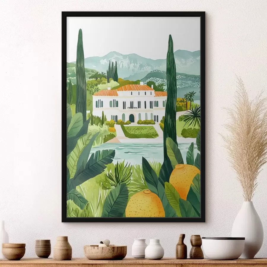 carta da parati Spagna, paesaggi estivi, alberi di limone, architettonico, tropicale nr. f44026