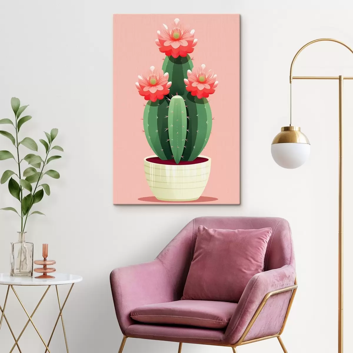 carta da parati Cactus in fiore in vaso nr. s43996