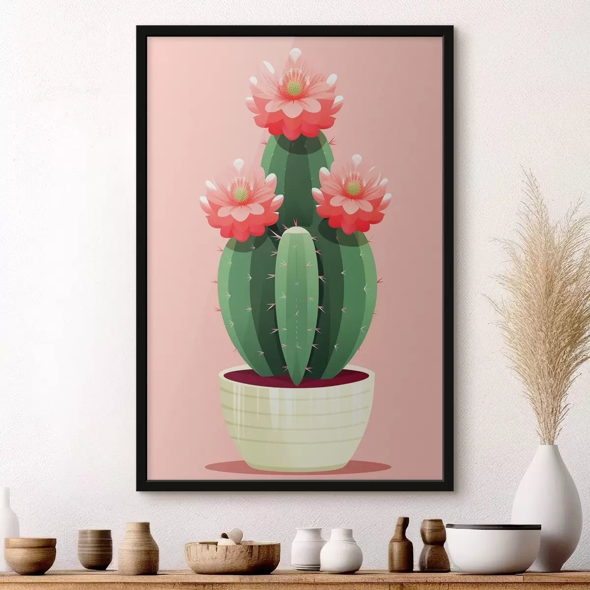Poster Cactus in fiore in vaso f43996