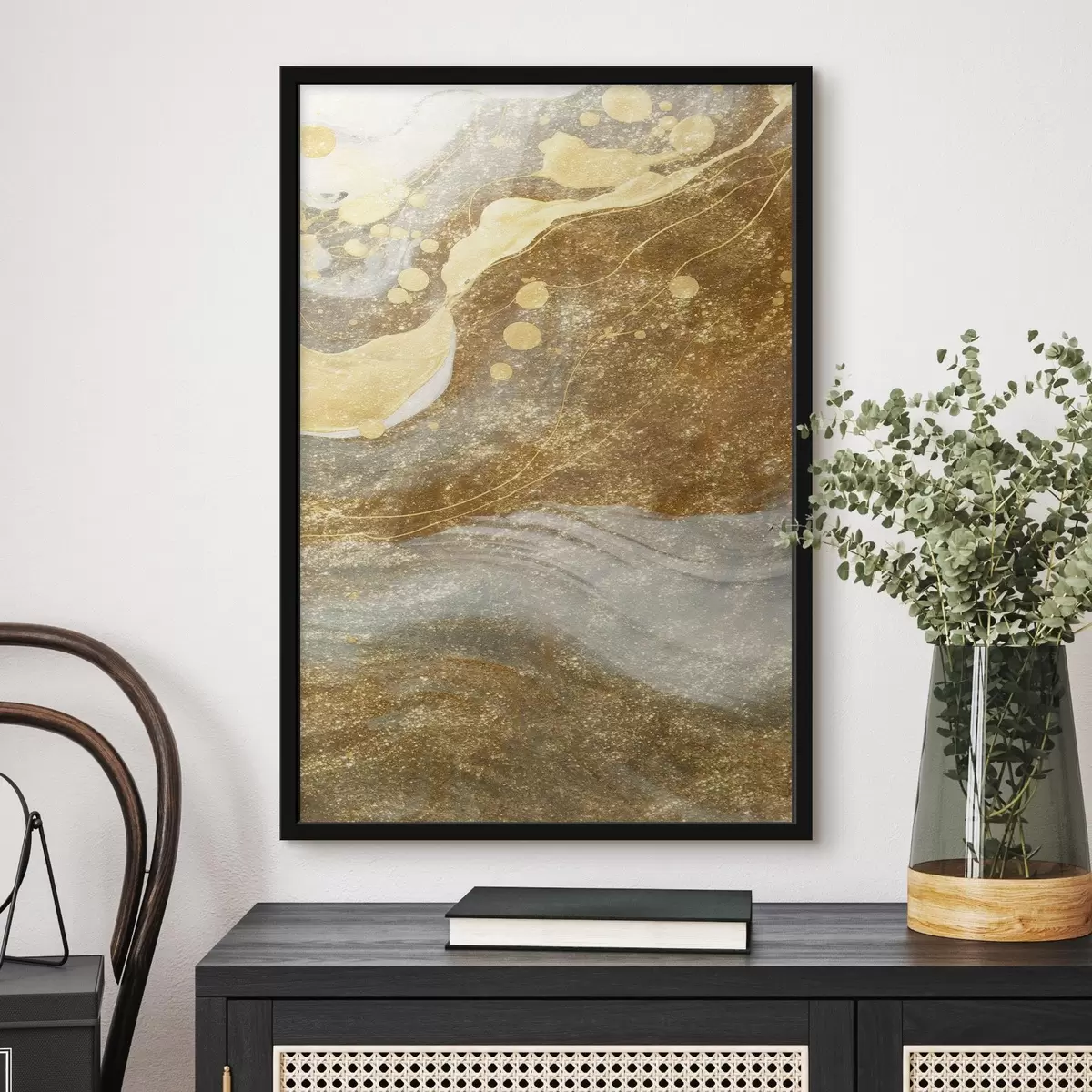 Poster Onde astratte ad acquerello f44003