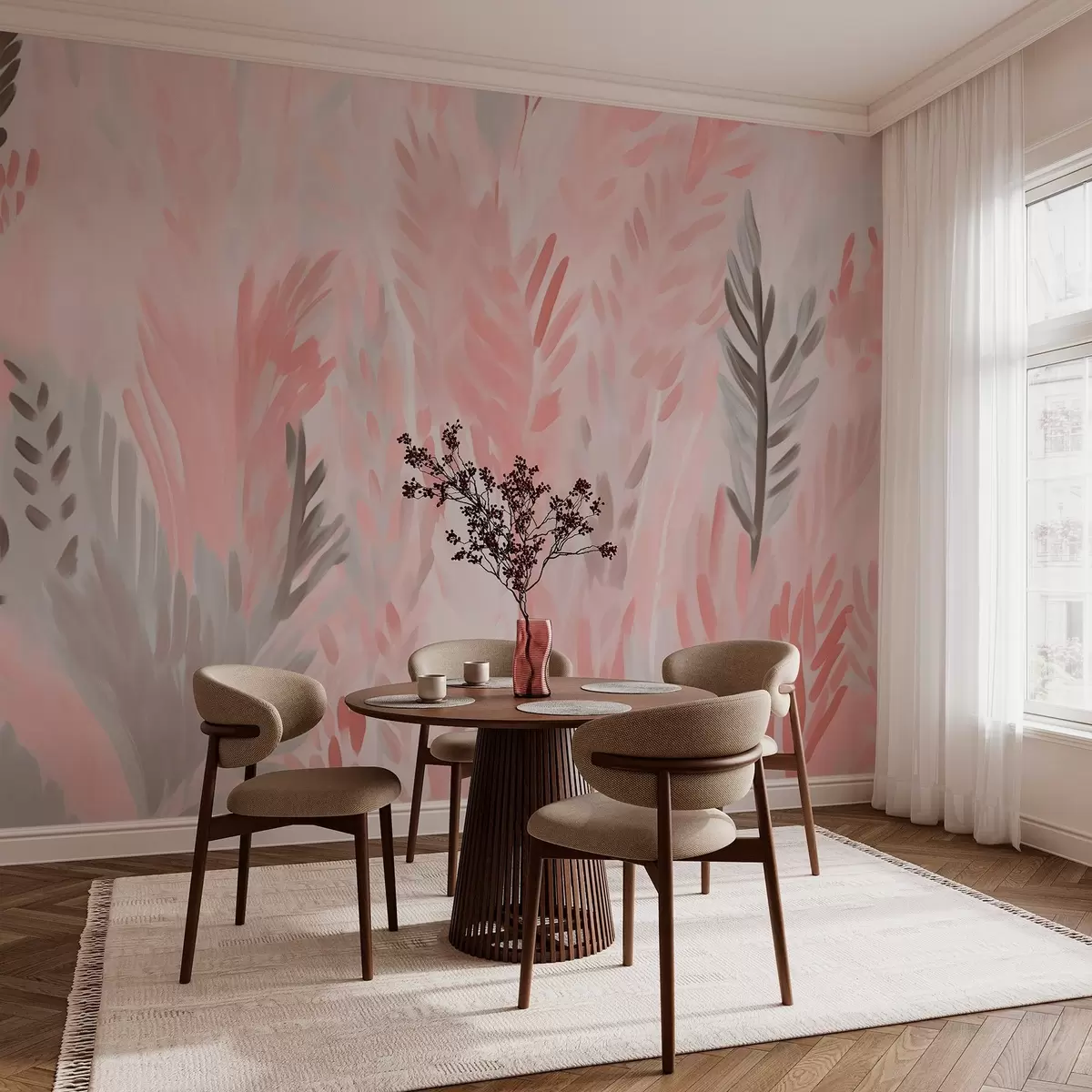 carta da parati Sfumature di rosa della vegetazione nr. w03738v1