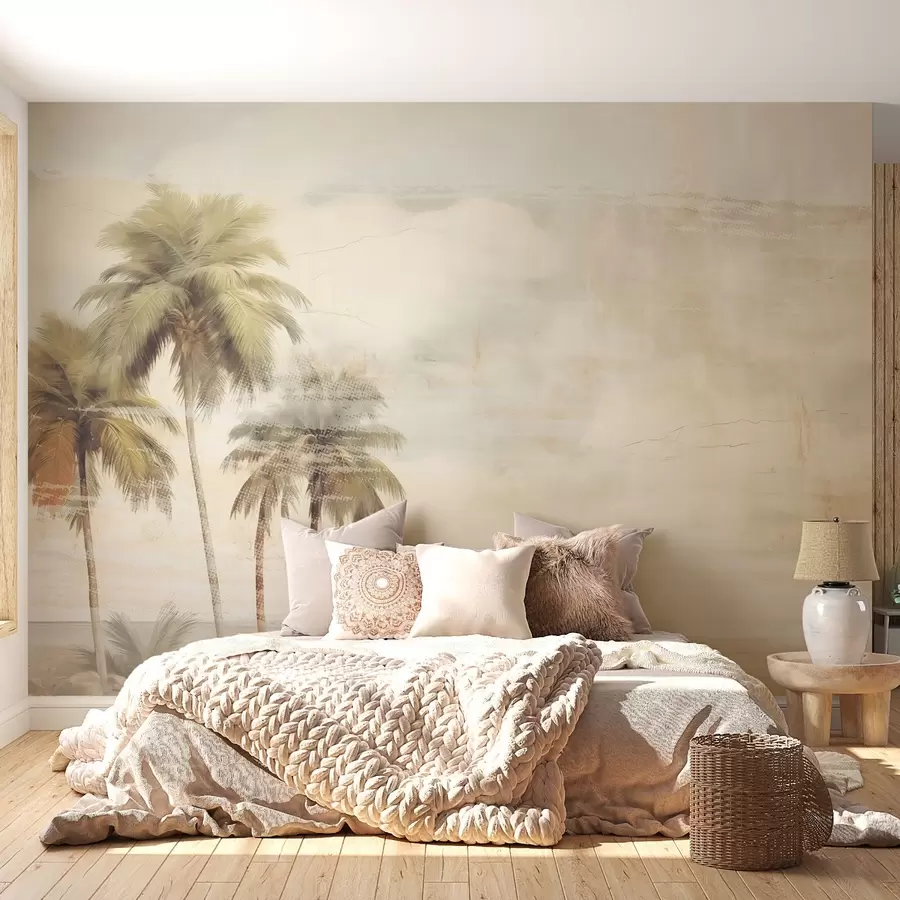 Carta da parati Tropici della Foresta Sogno tropicale, palme, nuvole, cielo, mare, texture n. w03780