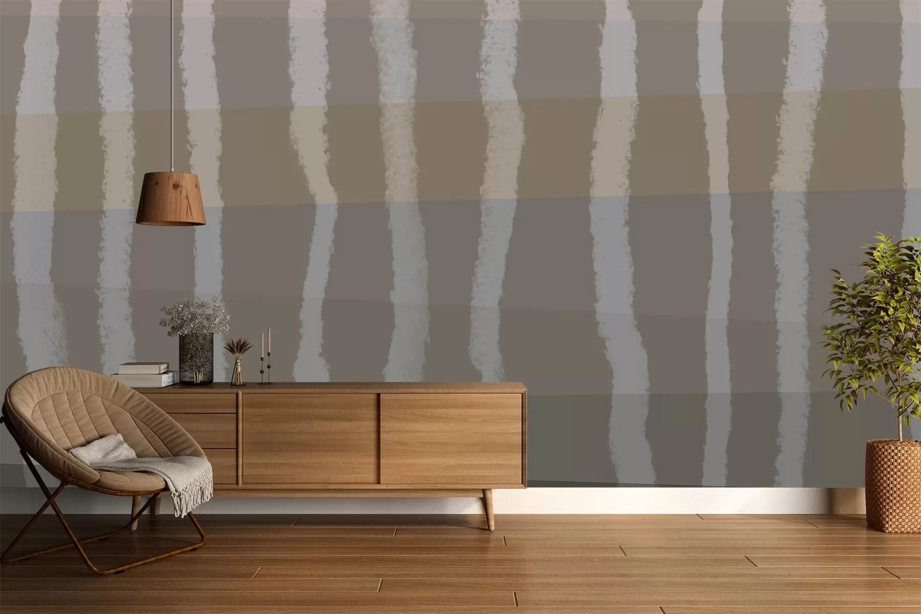carta da parati Lines of Calm, linee verticali ondulate, motivo ripetitivo, forme geometriche, sfumatura morbida nr. w03788