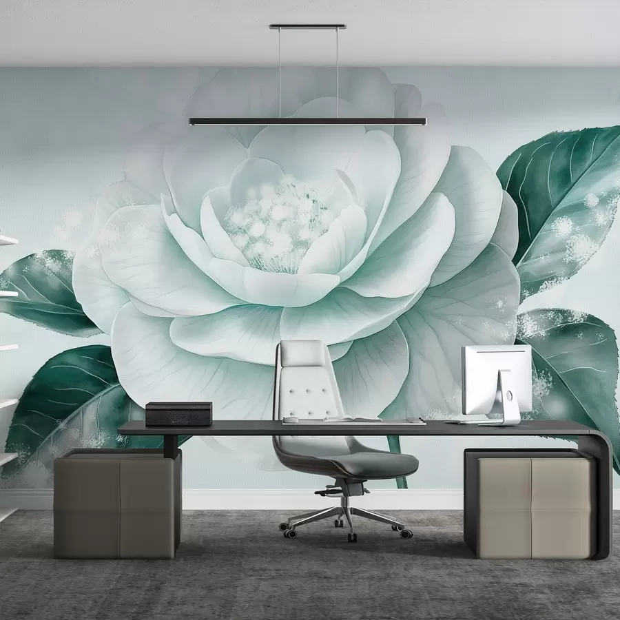 Carta da parati Floreale Bellissimo fiore di peonia nei colori blu n. w03757v1