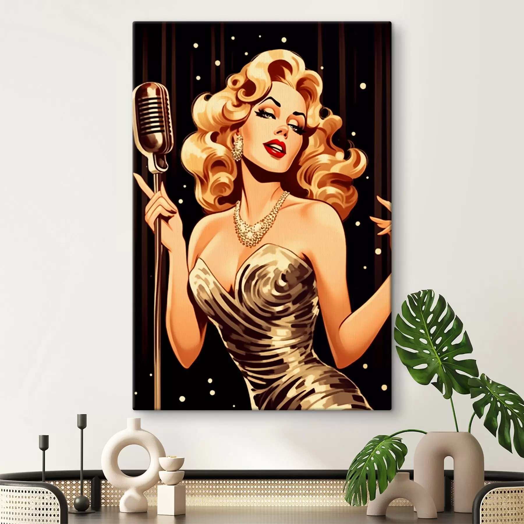 carta da parati Ragazza con microfono nr. s44112