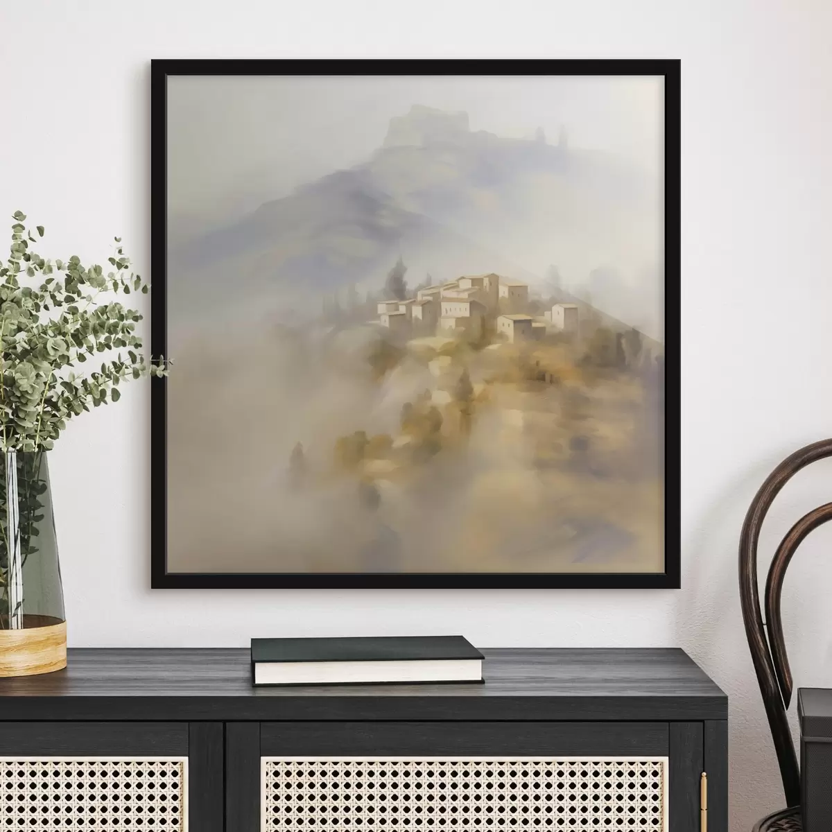 Poster Villaggio sullo sfondo delle montagne f44127